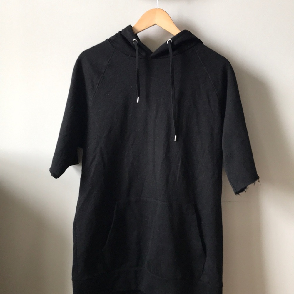 21men Black Cut-Off Hoodie